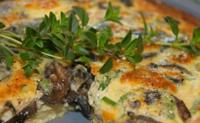 Frittata with mushrooms and fresh thyme